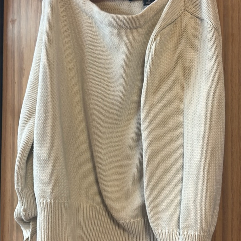 Ralph Lauren Off-the-Shoulder Beige Sweater